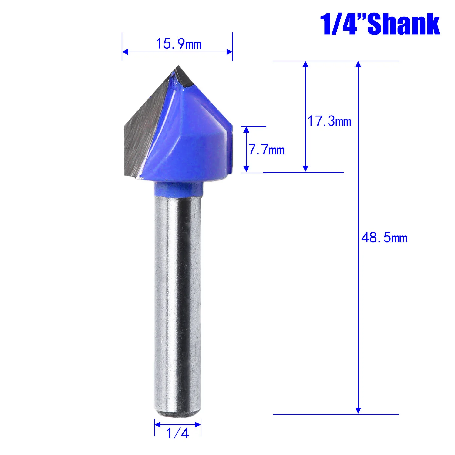 1pcs 1/4" Shank 90 Degree V Groove Template Router Bit - 5/8"x 17.3mm Router Bit High Quality Stength Metal Material Router Bit
1pcs 1/4" Shank 90 Degree V Groove Template Router Bit - 5/8"x 17.3mm Router Bit High Quality Stength Metal Material Router Bit