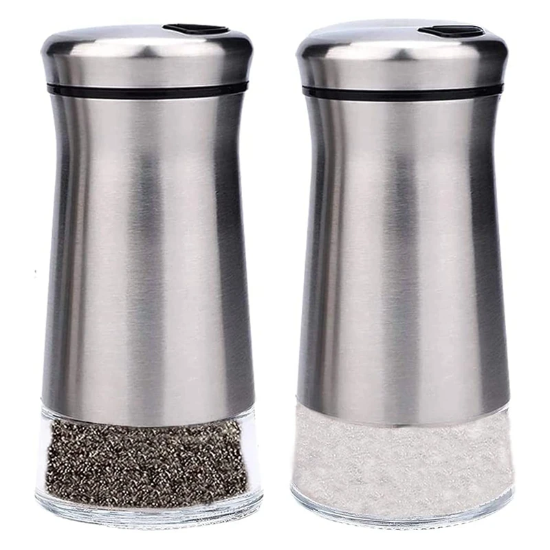 Stainless Steel Salt and Pepper Shakers Set with Glass Bottom and Adjustable Pour Holes for Home Restaurant
Stainless Steel Salt and Pepper Shakers Set with Glass Bottom and Adjustable Pour Holes for Home Restaurant
