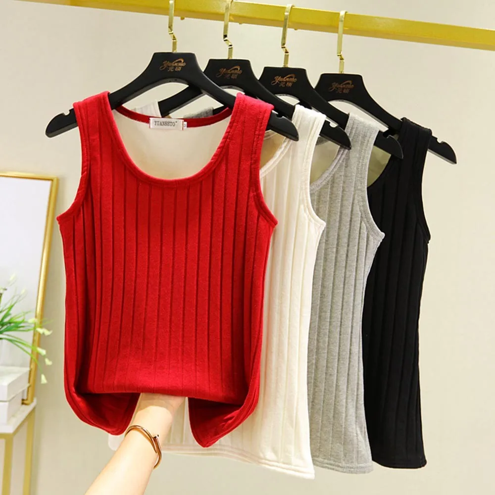 Oversize Winter Women Sweet Solid Warm Vest Plus Velvet Liner Thickening Knit Tops Warm Clothing Sleeveless Bottoming Shirt
Oversize Winter Women Sweet Solid Warm Vest Plus Velvet Liner Thickening Knit Tops Warm Clothing Sleeveless Bottoming Shirt