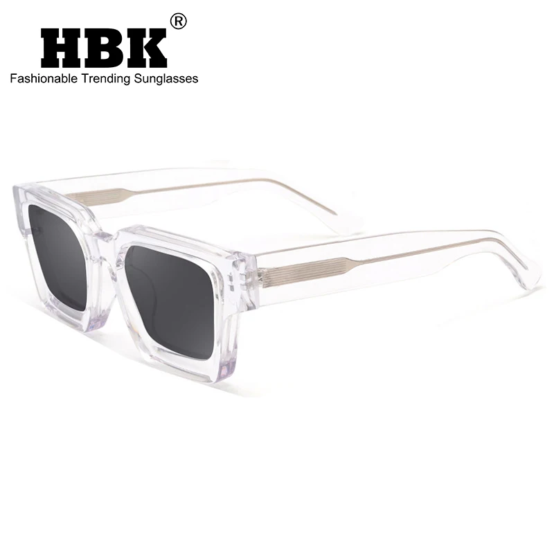 

HBK TAC Thick Crystal Acetate Square Sunglasses Men High Quality Driving Sun Glasses Women Fashion Brand Designer Oculos UV400