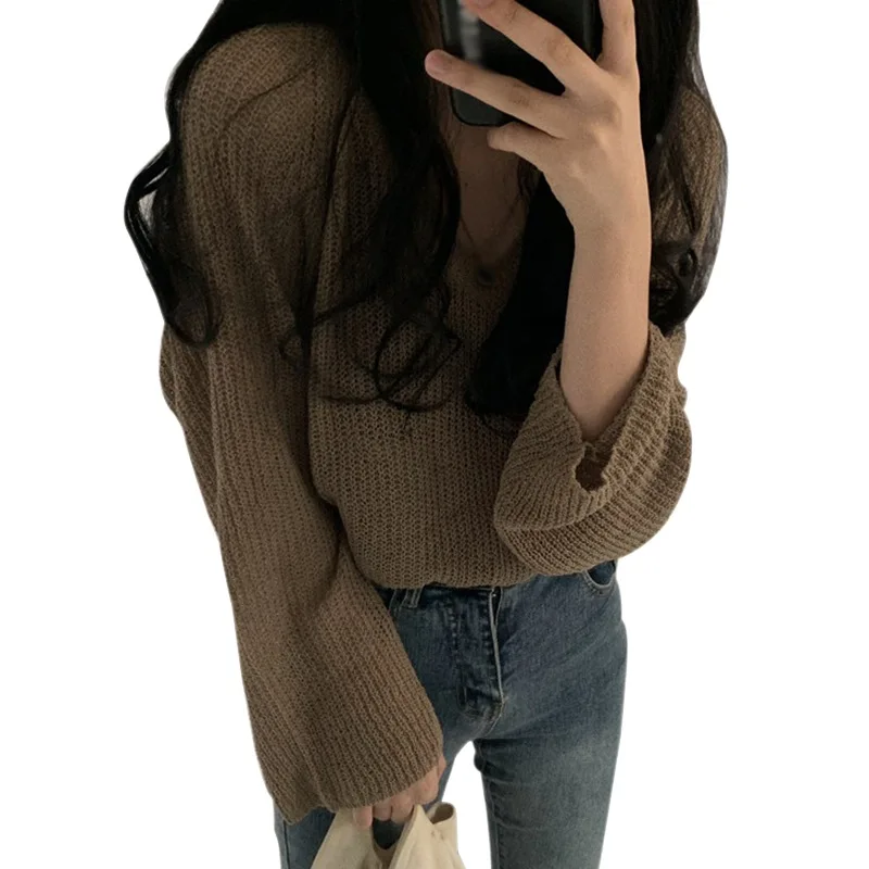2021Lazy Style Thin Long-sleeved Women's Summer Loose And Thin Sunscreen Sweater
2021Lazy Style Thin Long-sleeved Women's Summer Loose And Thin Sunscreen Sweater