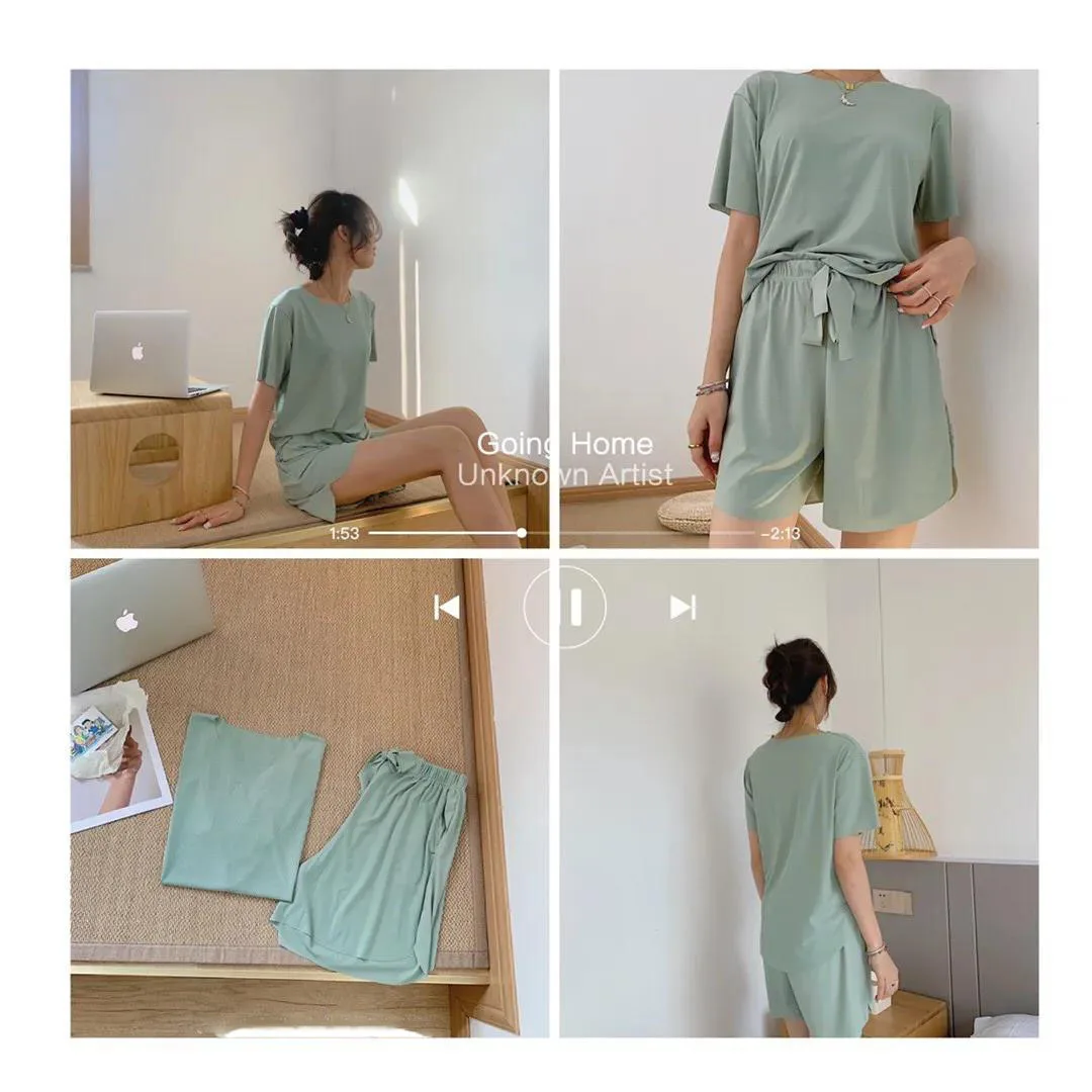 Summer Loose Casual Home Clothes for Women Soft Home 2 Piece Set Pajamas Large Size Sleepwear Women's Sleep Suit
Summer Loose Casual Home Clothes for Women Soft Home 2 Piece Set Pajamas Large Size Sleepwear Women's Sleep Suit