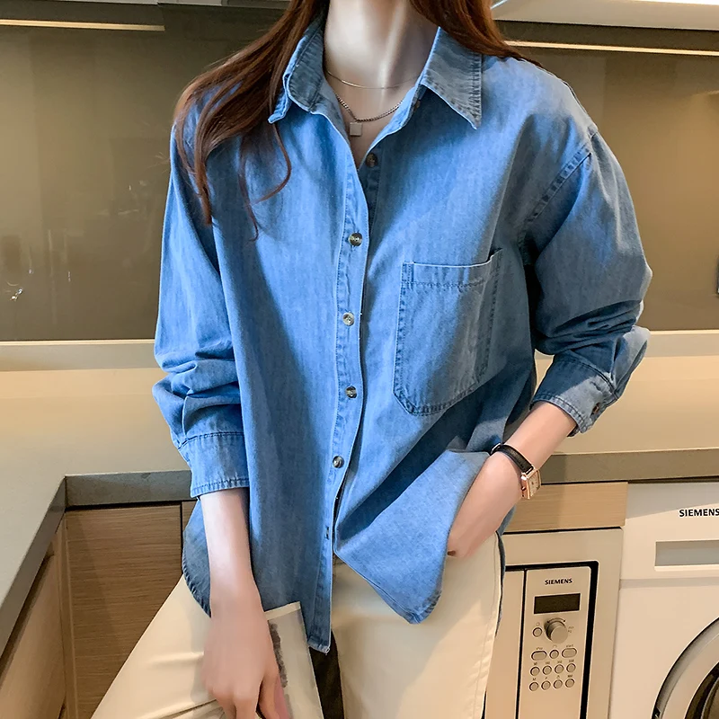 2021 Spring And Autumn New Long Sleeve Korean Denim Shirt With Retro Thin Denim Fashion Top
2021 Spring And Autumn New Long Sleeve Korean Denim Shirt With Retro Thin Denim Fashion Top