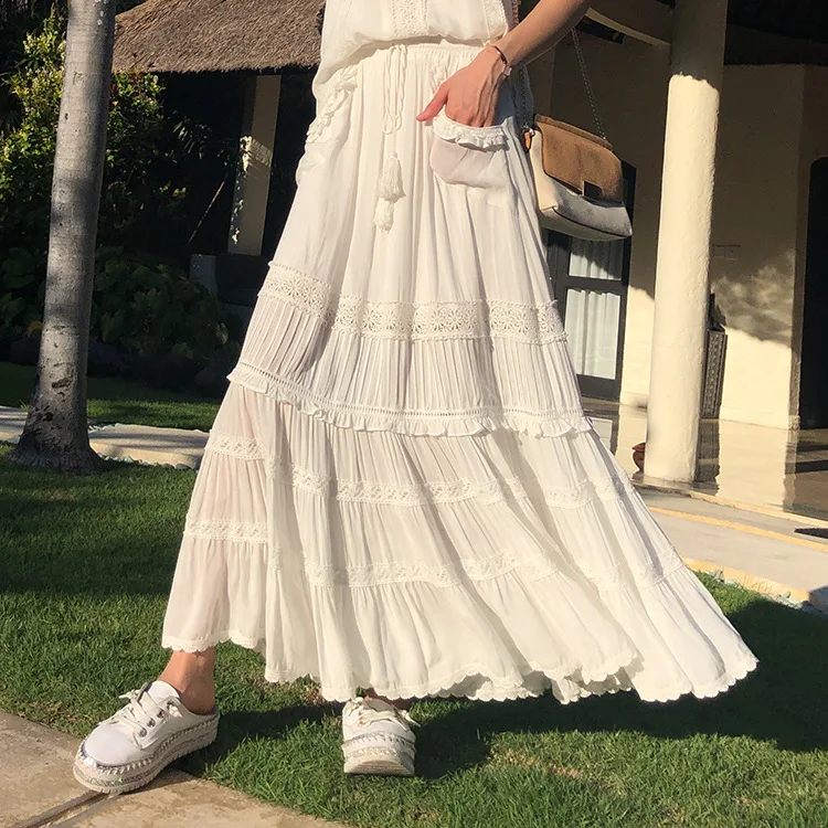 Lace Stitching Seaside Holiday Big Swing Skirt Ladies Summer 2021 New Women's Suspenders + Skirt Suit
Lace Stitching Seaside Holiday Big Swing Skirt Ladies Summer 2021 New Women's Suspenders + Skirt Suit