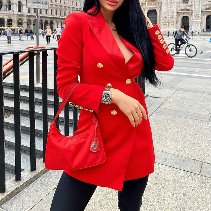 2021 Women Jacket Blazer Fashion Casual Ladies Solid Color Two Piece Autumn Winter Office Wear Elegant Jacket
2021 Women Jacket Blazer Fashion Casual Ladies Solid Color Two Piece Autumn Winter Office Wear Elegant Jacket
