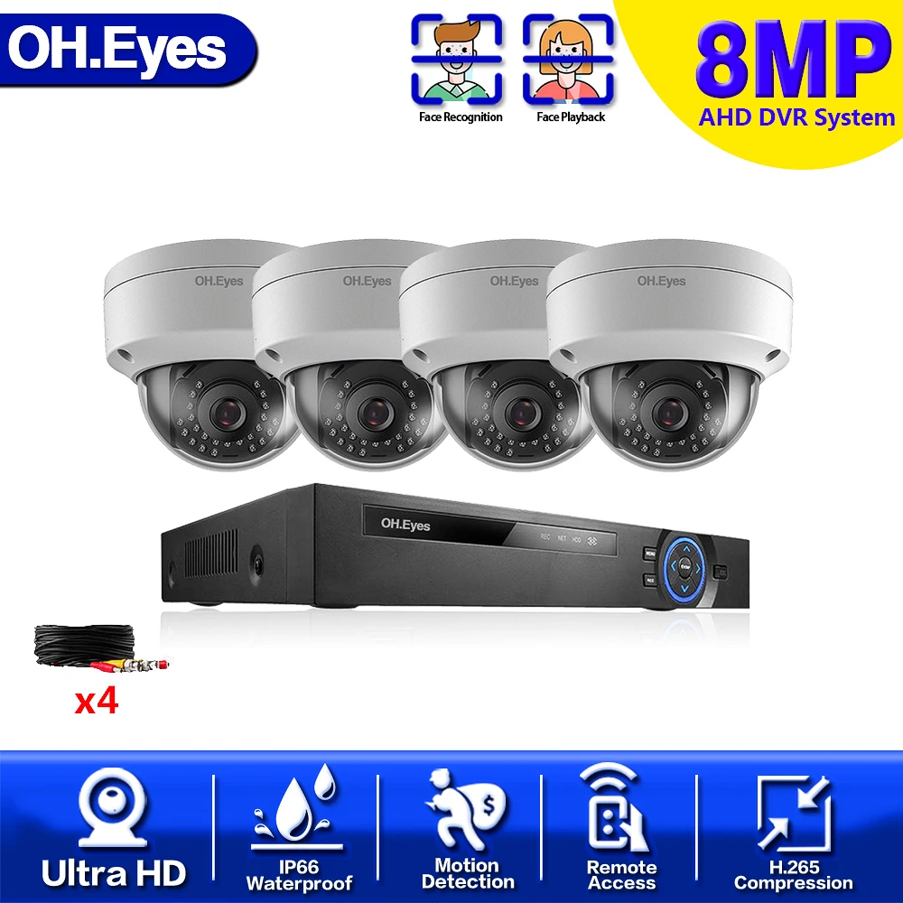OH.eyes 8.0MP Night Vision Surveillance System 4CH H.265+ P2P 4K AHD DVR In/Outdoor Waterproof Home CCTV Camera Infrared Nlight
OH.eyes 8.0MP Night Vision Surveillance System 4CH H.265+ P2P 4K AHD DVR In/Outdoor Waterproof Home CCTV Camera Infrared Nlight