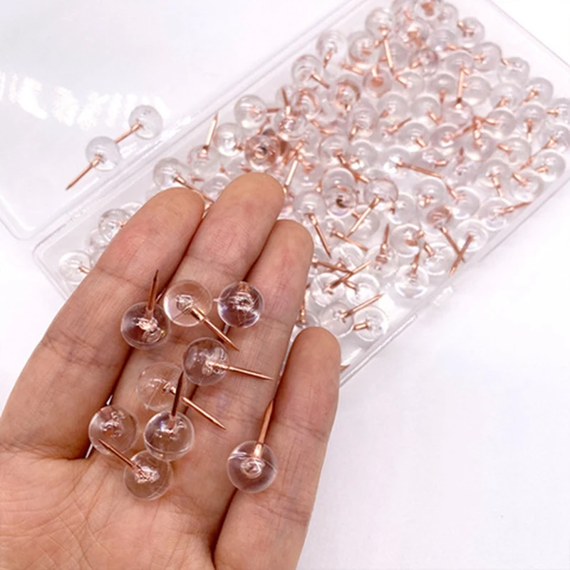 New 100 Pcs Metal Map Tacks Push Pins Creative Transparent Color Pushpins Rose Gold Pin Tacks Push-pin Wall Nails Office School
New 100 Pcs Metal Map Tacks Push Pins Creative Transparent Color Pushpins Rose Gold Pin Tacks Push-pin Wall Nails Office School