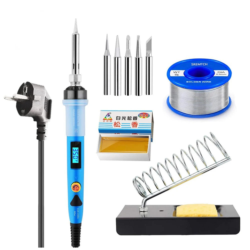 Adjustable Temperature Electric Soldering Iron 220V 110V 80W Welding Solder Rework Station Heat Welding Pencil Tips Repair Tools
Adjustable Temperature Electric Soldering Iron 220V 110V 80W Welding Solder Rework Station Heat Welding Pencil Tips Repair Tools