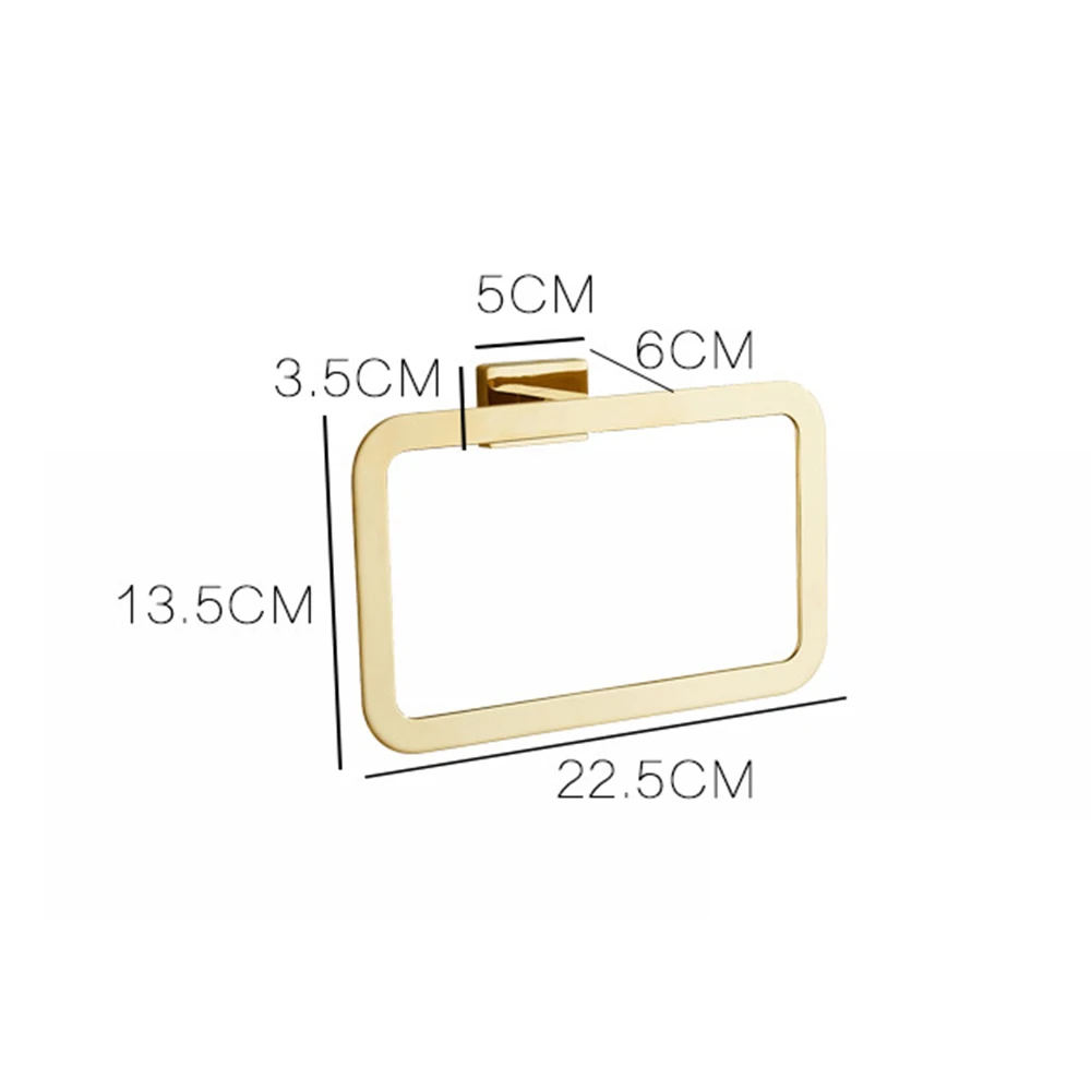 Popular Rectangle gold Towel Ring Chrome Asccessories Decoration Elegant square style Towel Ring Bathroom Towel Hanger Holder
Popular Rectangle gold Towel Ring Chrome Asccessories Decoration Elegant square style Towel Ring Bathroom Towel Hanger Holder