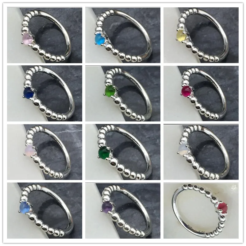 100% Стерлинговое Серебро 925 пробы валентинки 2020 My True Colors Birthstone коллекция кольца