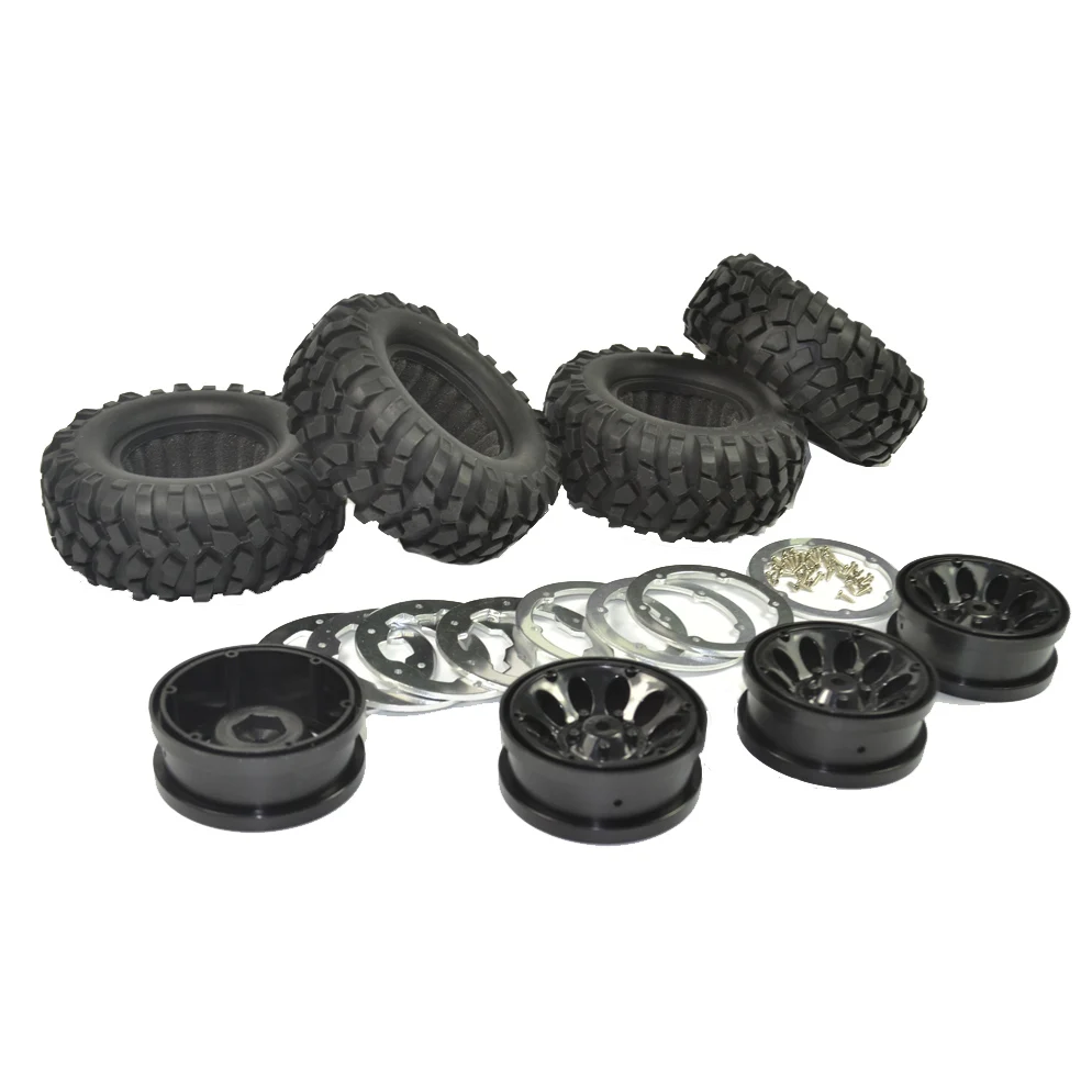 

1.9 Inch Rubber Tires Wheel Rim 96mm for 1/10 RC Rock Crawler Axial SCX10 TAMIYA CC01 D90 TF2 Traxxas TRX4