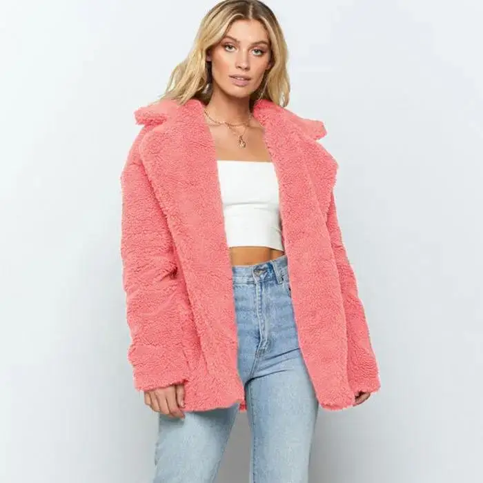 ins 2021 Woolen Coat Women Warm Outwear Plush Orange pink jacket Winter Coat Loose Cardigan Trench Solid female jacket F0100
ins 2021 Woolen Coat Women Warm Outwear Plush Orange pink jacket Winter Coat Loose Cardigan Trench Solid female jacket F0100