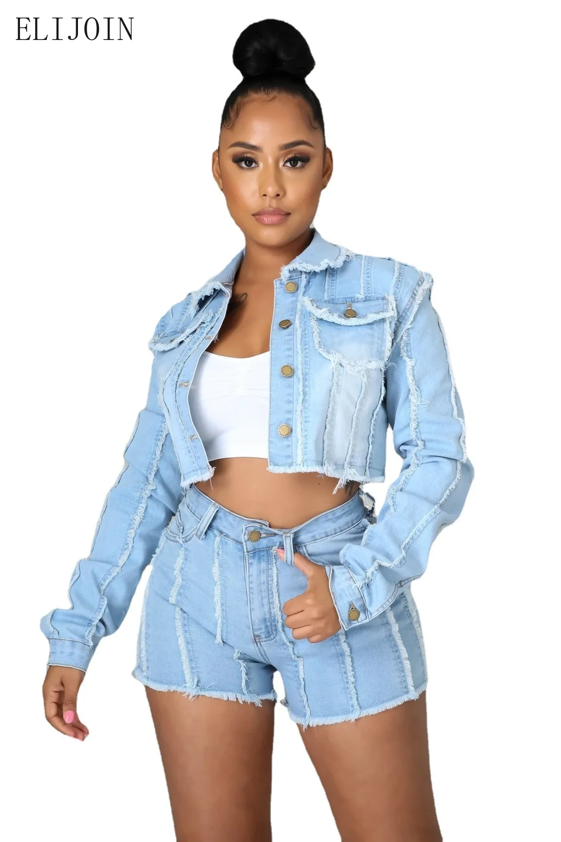 ELIJOIN Women's Jeans 2021 High Street Tide Brand Retro Rough Irregular Trousers Design Popular Jeans Straight Shorts.
ELIJOIN Women's Jeans 2021 High Street Tide Brand Retro Rough Irregular Trousers Design Popular Jeans Straight Shorts.