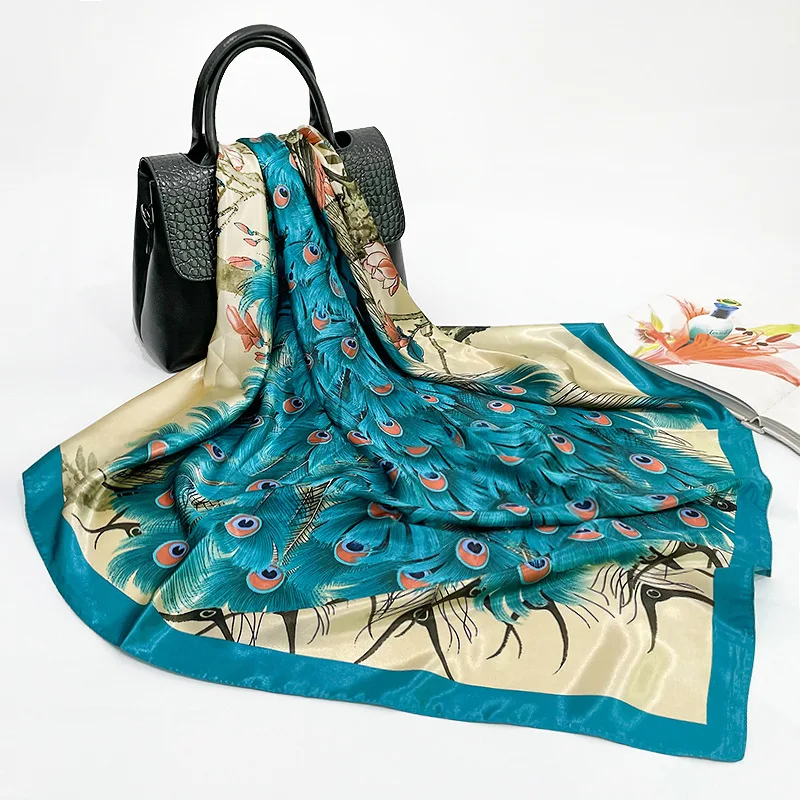 90*90 Silk Scarves Women Foulard Satin Square Head Hijab Scarfs Ladies Luxury Brand Shawls Bandana Large wrap bandanna muffler
90*90 Silk Scarves Women Foulard Satin Square Head Hijab Scarfs Ladies Luxury Brand Shawls Bandana Large wrap bandanna muffler