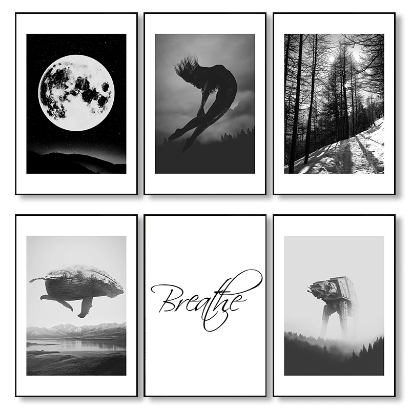 Nordic Style Prints Wall Art Black And White Forest Poster Minimalist Painting Canvas Modular Landscape Pictures Home Decor
Nordic Style Prints Wall Art Black And White Forest Poster Minimalist Painting Canvas Modular Landscape Pictures Home Decor