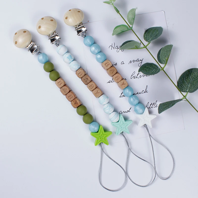 New Food Grade Silicone Star Feeding Chain Silicone Pacifier Clip Safety Newborn Baby Teething Toys Baby Pacifier Chain
New Food Grade Silicone Star Feeding Chain Silicone Pacifier Clip Safety Newborn Baby Teething Toys Baby Pacifier Chain