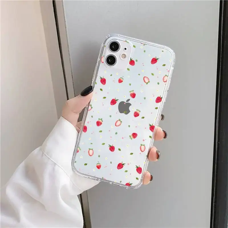 Cartoon fruit strawberry cherry Phone Case Transparent for iPhone 11 12 mini pro XS MAX 8 7 6 6S Plus X 5S SE 2020 XR
Cartoon fruit strawberry cherry Phone Case Transparent for iPhone 11 12 mini pro XS MAX 8 7 6 6S Plus X 5S SE 2020 XR