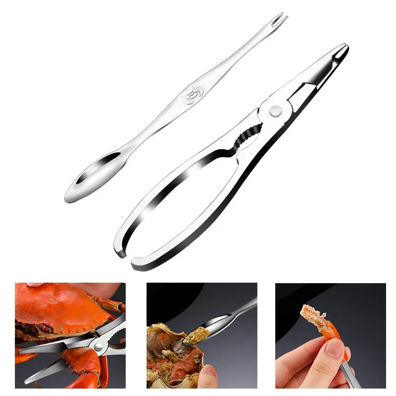 2pcs Stainless Steel Seafood Cracker Pick Fork Set For Crab Lobster Kitchen Seafood Eating Gadgets Seafood Crackers Picks
2pcs Stainless Steel Seafood Cracker Pick Fork Set For Crab Lobster Kitchen Seafood Eating Gadgets Seafood Crackers Picks