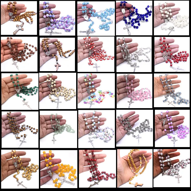New 30 Styles Various Rosary Cross Pendant Necklace Composition Religious Jewelry Accessories Unisex Fashion
New 30 Styles Various Rosary Cross Pendant Necklace Composition Religious Jewelry Accessories Unisex Fashion