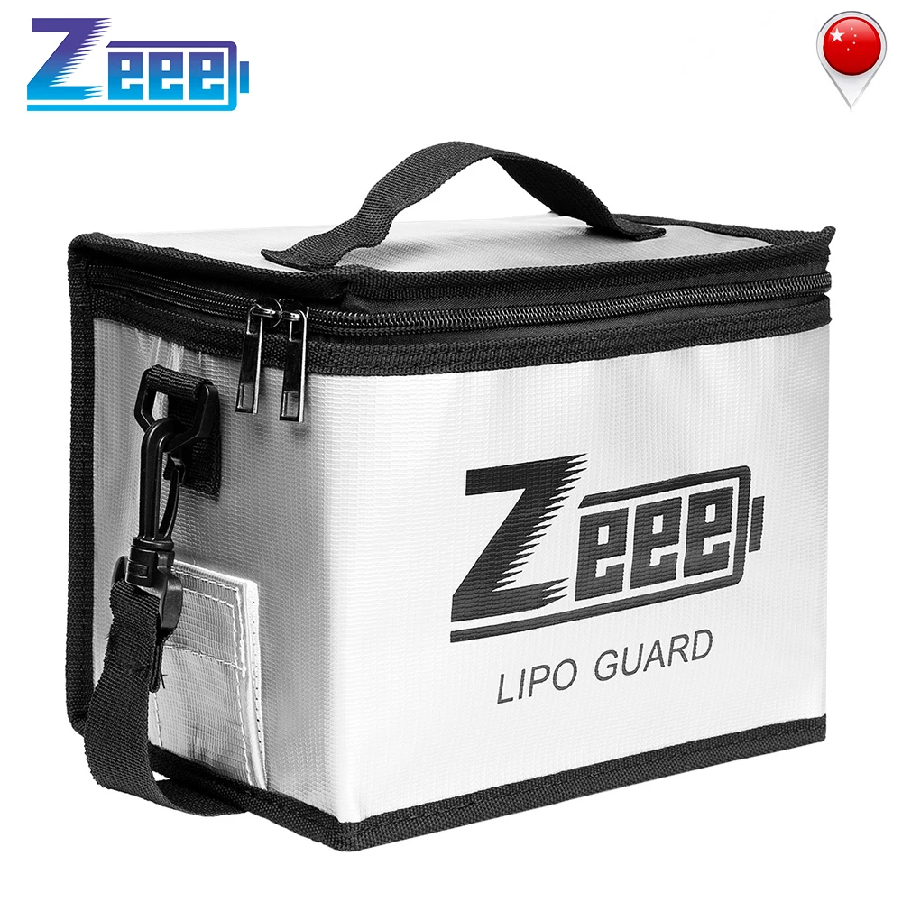 Фото Безопасная сумка Zeee для аккумуляторов Lipo 215*145*165 мм огнестойкая взрывобезопасная