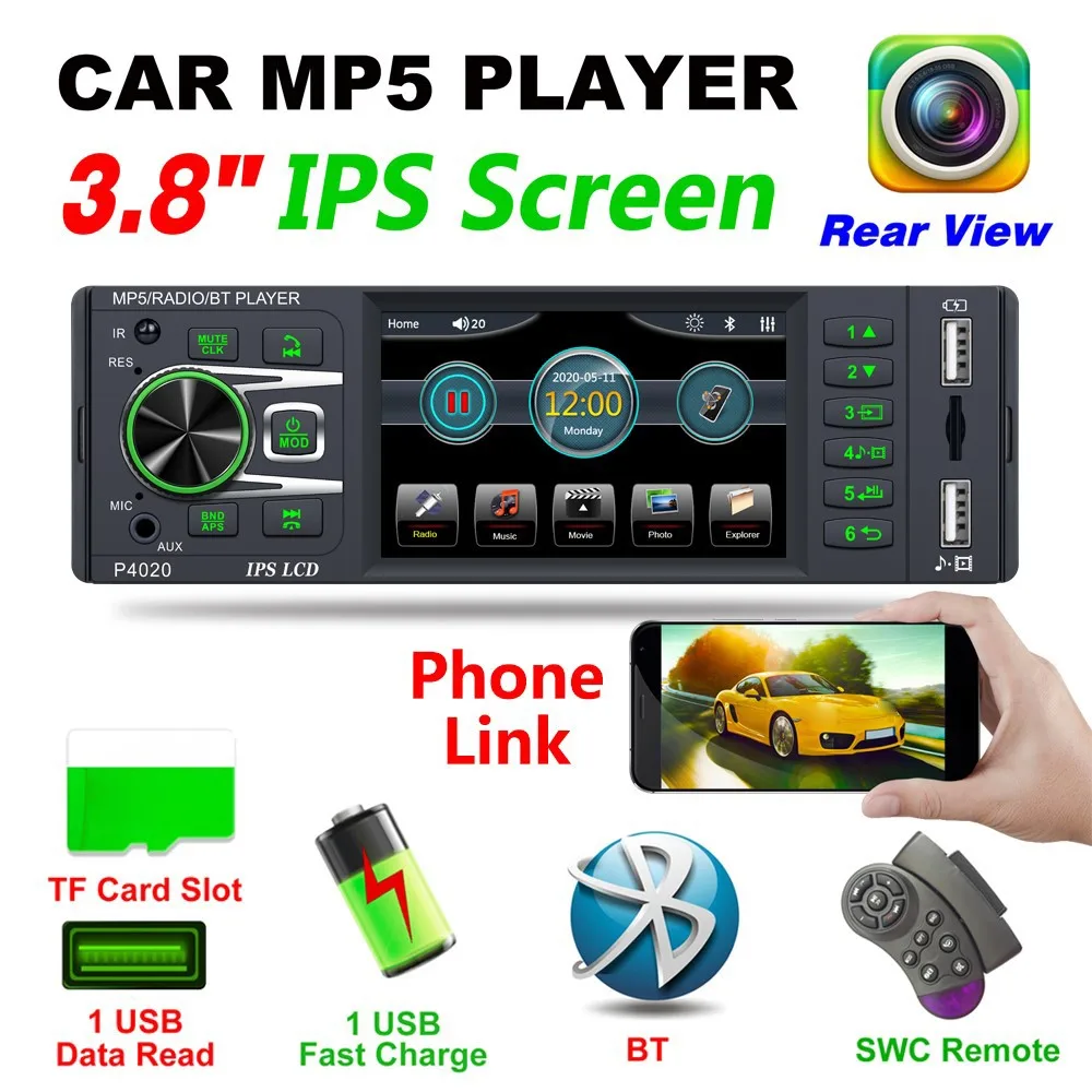 1 Din Car Radio MP5 Player With Rear Camera 2USB FM Stereo Bluetooth MP5 Player Support AM FM Mirror Link AUX Car Stereo Spanish
1 Din Car Radio MP5 Player With Rear Camera 2USB FM Stereo Bluetooth MP5 Player Support AM FM Mirror Link AUX Car Stereo Spanish