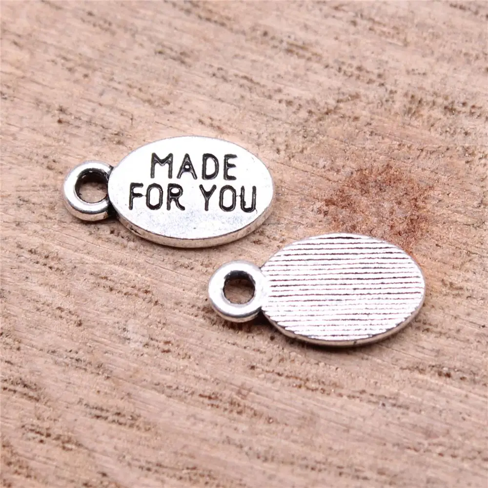 Made For You Charms For Jewelry Making Findings Handmade DIY Craft 40pcs Antique Silver Color 13x7mm
Made For You Charms For Jewelry Making Findings Handmade DIY Craft 40pcs Antique Silver Color 13x7mm