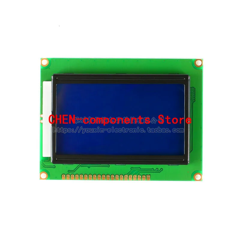 Blue screen 12864T LCD screen 3.3-5V Chinese character library with backlight ST7920
Blue screen 12864T LCD screen 3.3-5V Chinese character library with backlight ST7920
