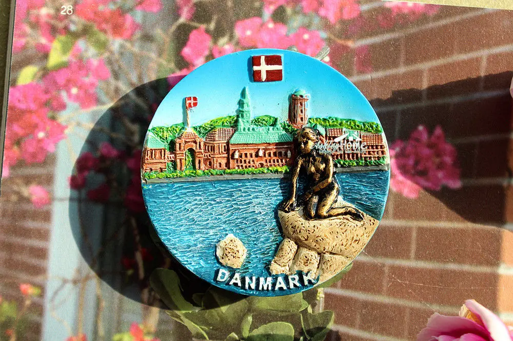 Русалочка Дании туристические Путешествия Сувенир 3D смолы магнит на холодильник