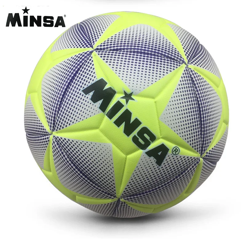 

2019 новый бренд MINSA Высокое качество A ++ Стандартный Футбольный мяч ПУ футбольные мячи тренировочные мячи Размер 5 и размер 4 bal