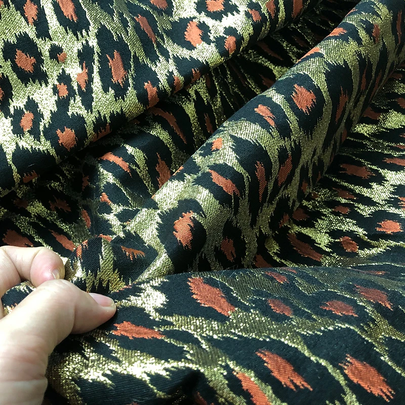 145cm Width Fashion Leopard Printed Thin Jacquard Fabric For Woman Dresses Coat DIY Cloth Sewing
145cm Width Fashion Leopard Printed Thin Jacquard Fabric For Woman Dresses Coat DIY Cloth Sewing