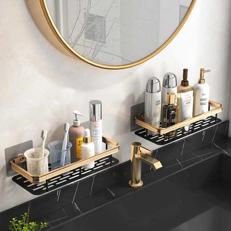 Настенный стеллаж для ванной комнаты полка хранения в комнате кухни Хранения