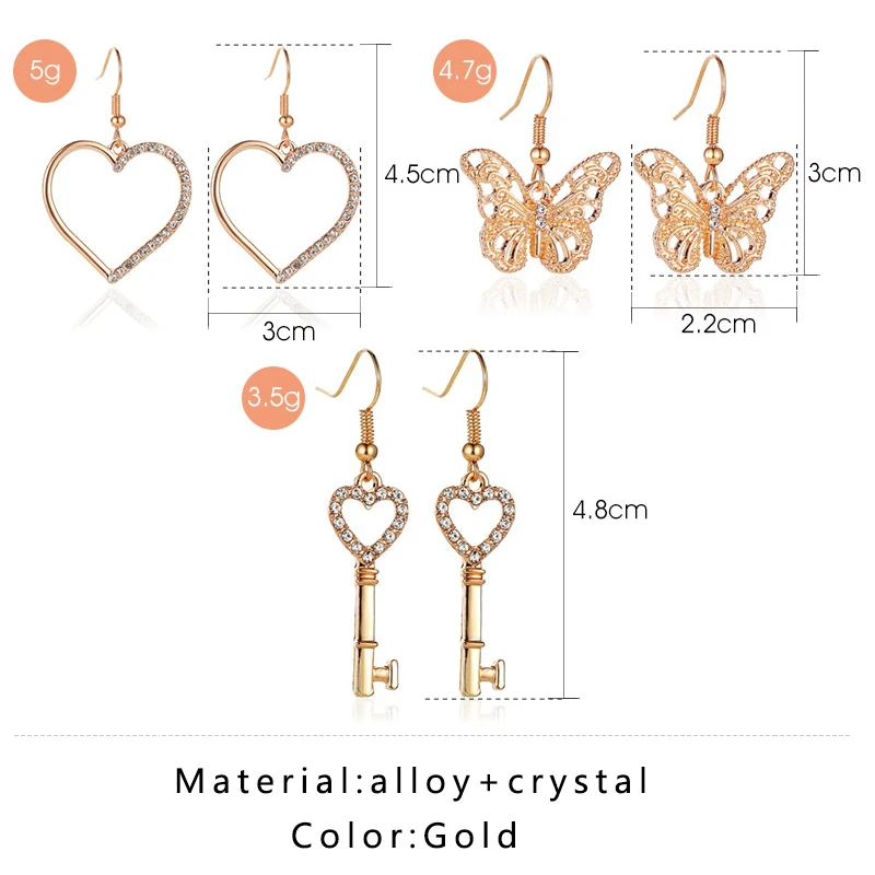 Bacolod Lock Heart Women's Drop Earrings 2020 Fashion Party Jewelry Gold Color Butterfly Female Crystal Dangle Earring Gifts
Bacolod Lock Heart Women's Drop Earrings 2020 Fashion Party Jewelry Gold Color Butterfly Female Crystal Dangle Earring Gifts