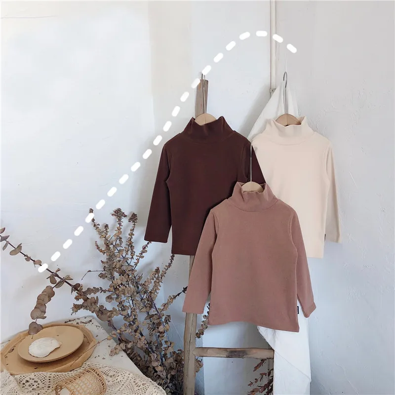 2021 Spring Autumn Sweet Long Sleeve T-shirt High Neck Unisex Kids Girl Boy Basic Turtleneck T-Shirt Children's Clothing
2021 Spring Autumn Sweet Long Sleeve T-shirt High Neck Unisex Kids Girl Boy Basic Turtleneck T-Shirt Children's Clothing