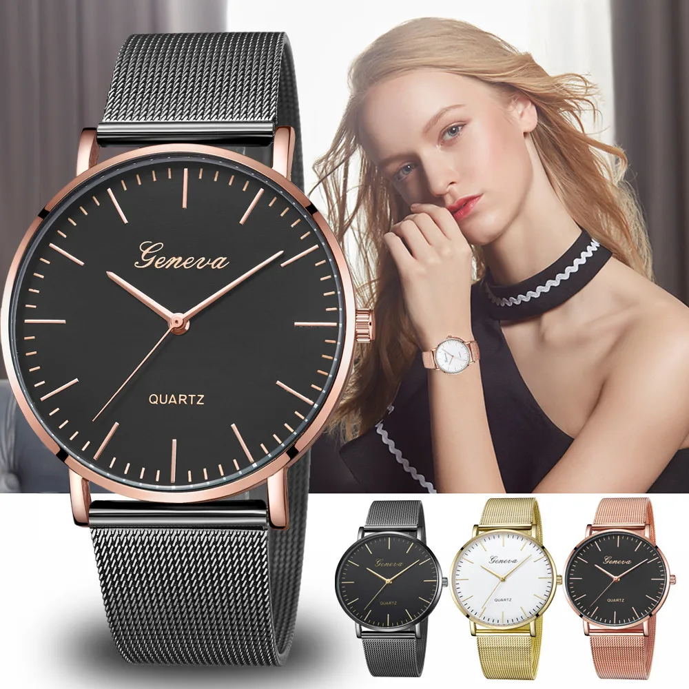 Modern Fashion Black Quartz Watch Men Women Mesh Stainless Steel Watchband High Quality Casual Wristwatch Gift for Female reloj
Modern Fashion Black Quartz Watch Men Women Mesh Stainless Steel Watchband High Quality Casual Wristwatch Gift for Female reloj