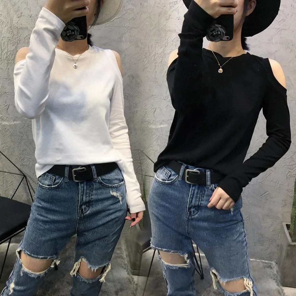 Long Sleeved T-shirt Female Off Shoulder Bottomed T Shirt Female Student Tshirt Loose Autumn Clothes New Fashion Women Clothing
Long Sleeved T-shirt Female Off Shoulder Bottomed T Shirt Female Student Tshirt Loose Autumn Clothes New Fashion Women Clothing