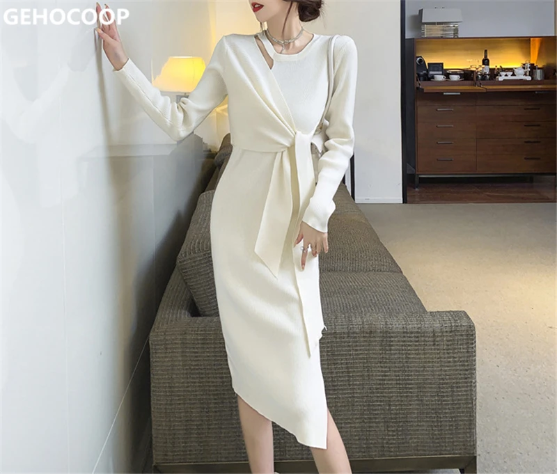 Women's Dress Knitting V-neck Sexy Hollow Out Elegant Dresses Autumn Winter Bodycon Skinny Ladies Midi Party Female Vestido 2021 
Women's Dress Knitting V-neck Sexy Hollow Out Elegant Dresses Autumn Winter Bodycon Skinny Ladies Midi Party Female Vestido 2021