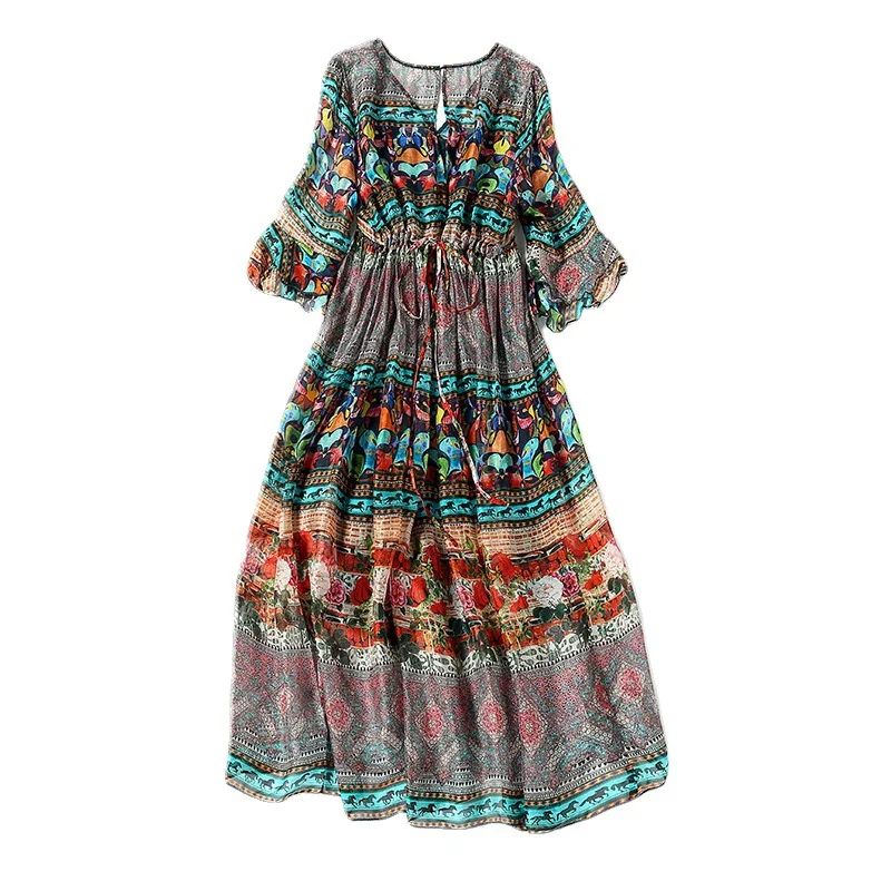 2021 summer breathable silk midi skirt lotus leaf sleeves color matching high waist printed temperament commuter dress women
2021 summer breathable silk midi skirt lotus leaf sleeves color matching high waist printed temperament commuter dress women