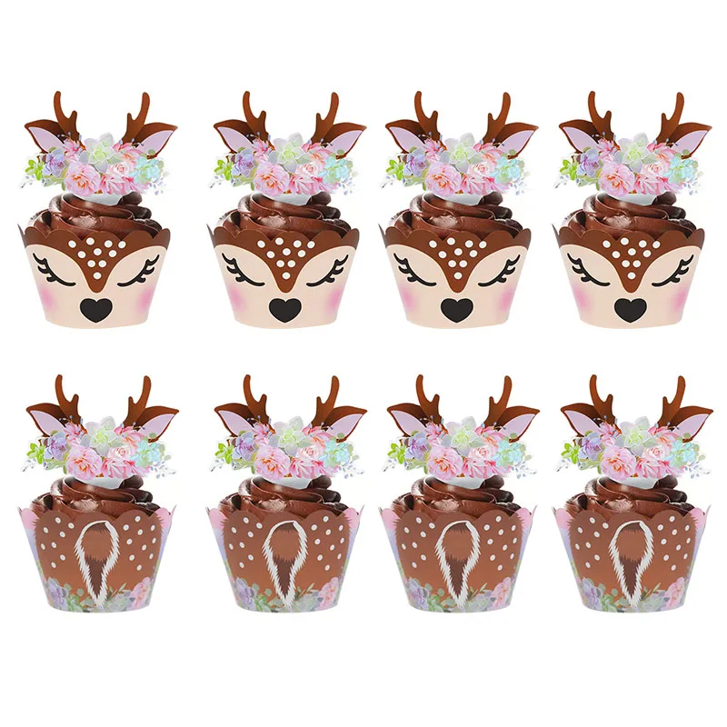 12pcs/set Christmas Elk Cake Toppers Cupcake Wrappers DIY Kids Birthday Cake Decoration Merry Christmas New Year Party Supplies
12pcs/set Christmas Elk Cake Toppers Cupcake Wrappers DIY Kids Birthday Cake Decoration Merry Christmas New Year Party Supplies
