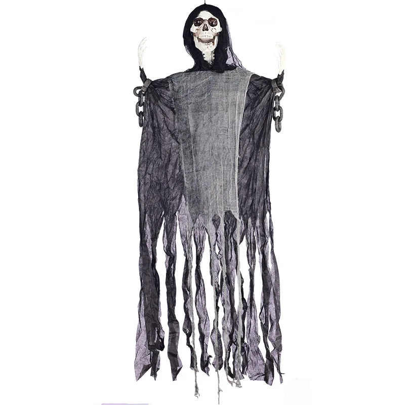 Halloween Horror Pendant Secret Room Bar Skull Black Hanging Ghost Scary Props Voice Control Light Emitting Sound Pendant
Halloween Horror Pendant Secret Room Bar Skull Black Hanging Ghost Scary Props Voice Control Light Emitting Sound Pendant
