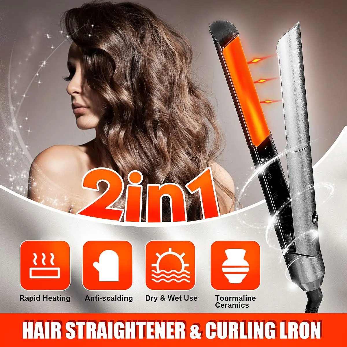 2 IN 1 Professional Electric Ceramic Tourmaline Flat Hair Straightener Curling Iron Wet and Dry Use Hair Curler Styler Tools
2 IN 1 Professional Electric Ceramic Tourmaline Flat Hair Straightener Curling Iron Wet and Dry Use Hair Curler Styler Tools
