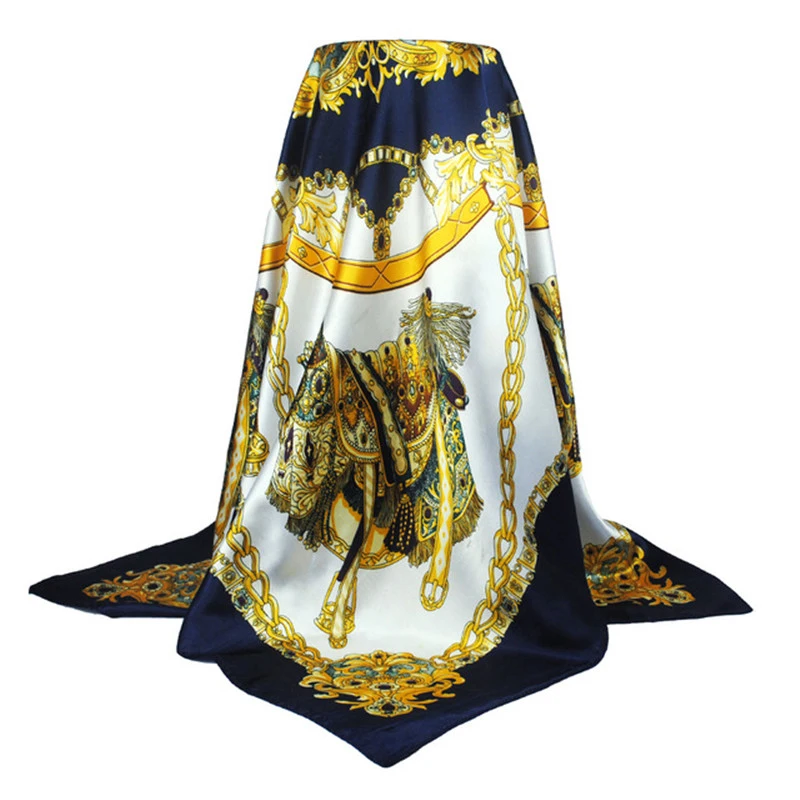 2021 Vintage Floral Print Square Silk Scarf Luxury Brnad Women Carriage Chain Shawl Poncho Foulard Femme Big Blue Scarf 90*90CM
2021 Vintage Floral Print Square Silk Scarf Luxury Brnad Women Carriage Chain Shawl Poncho Foulard Femme Big Blue Scarf 90*90CM