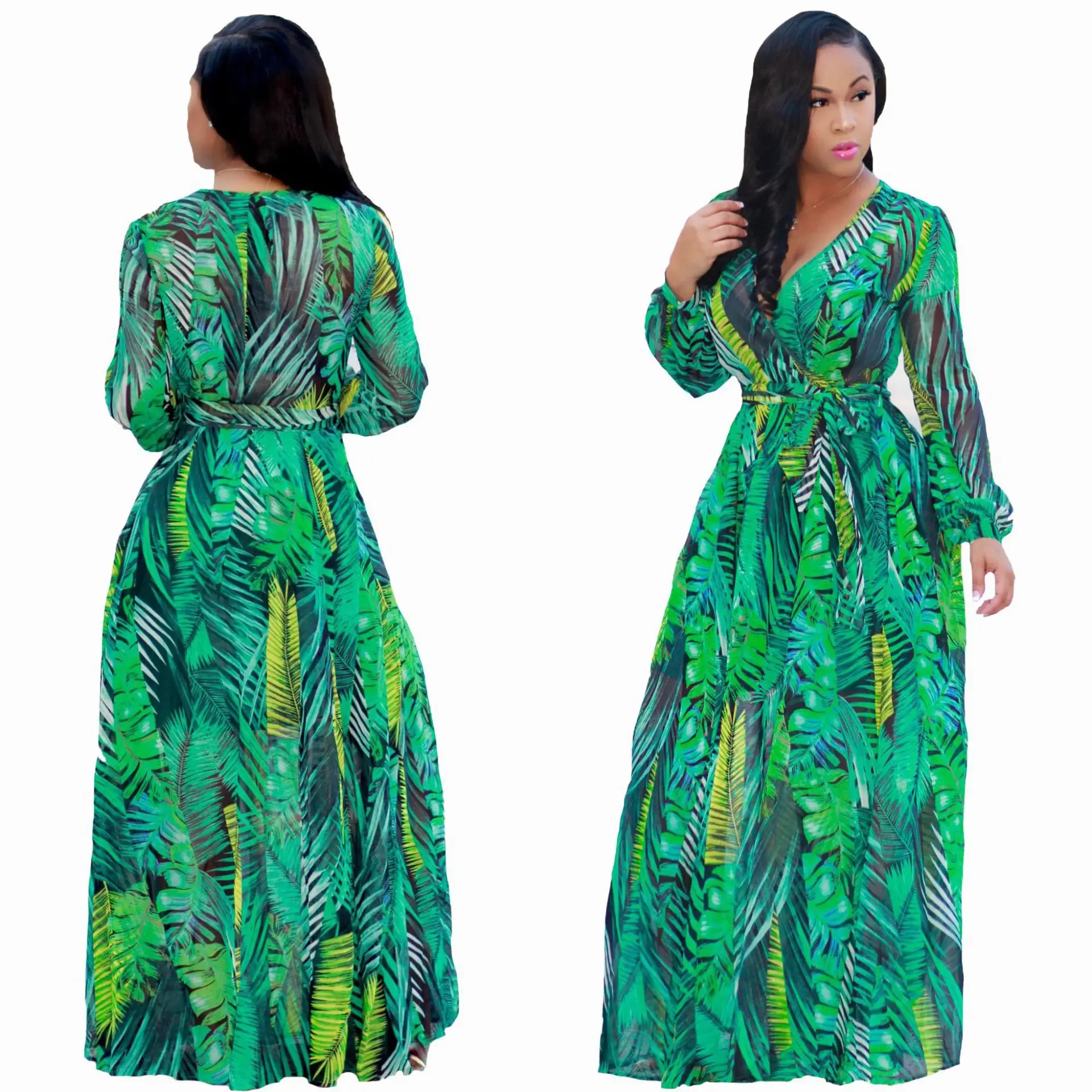 Floral Print Long Sleeve Chiffon Dress Women African V Neck Long Dress Ladies African Clothes African Dresses For Women DT2801
Floral Print Long Sleeve Chiffon Dress Women African V Neck Long Dress Ladies African Clothes African Dresses For Women DT2801