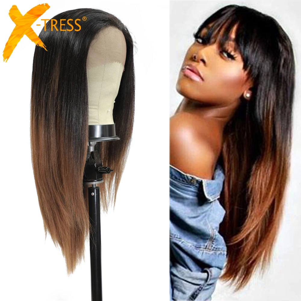 Synthetic Lace Front Wig Ombre Brown Long Straight Free Part Lace Wigs With Baby Hair X-TRESS Daily Trendy Wig for Black Women
Synthetic Lace Front Wig Ombre Brown Long Straight Free Part Lace Wigs With Baby Hair X-TRESS Daily Trendy Wig for Black Women