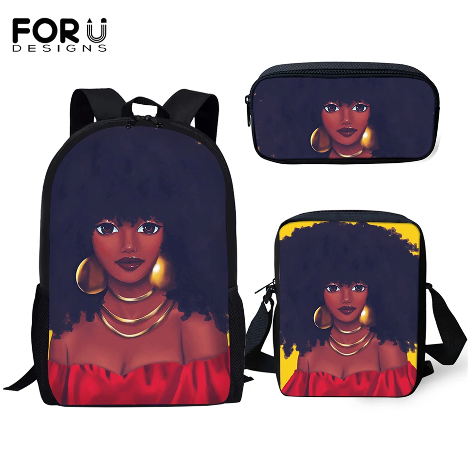 Детские школьные рюкзаки FORUDESIGNS 3 шт./компл., черные школьные рюкзаки с рисунком африканских девушек, дизайнерские сумки для книг для студент...
Детские школьные рюкзаки FORUDESIGNS 3 шт./компл., черные школьные рюкзаки с рисунком африканских девушек, дизайнерские сумки для книг для студент...
