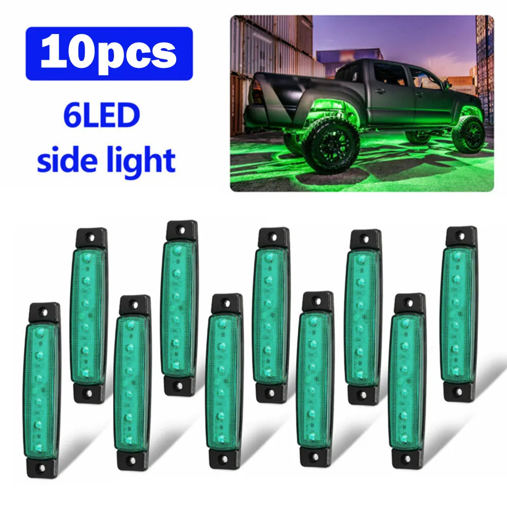 10pcs Green 6-LED Rock Light Side Lamp For JEEP Offroad Truck UTV Fog Light 10/24V Truck Trailer Parking Lights
10pcs Green 6-LED Rock Light Side Lamp For JEEP Offroad Truck UTV Fog Light 10/24V Truck Trailer Parking Lights