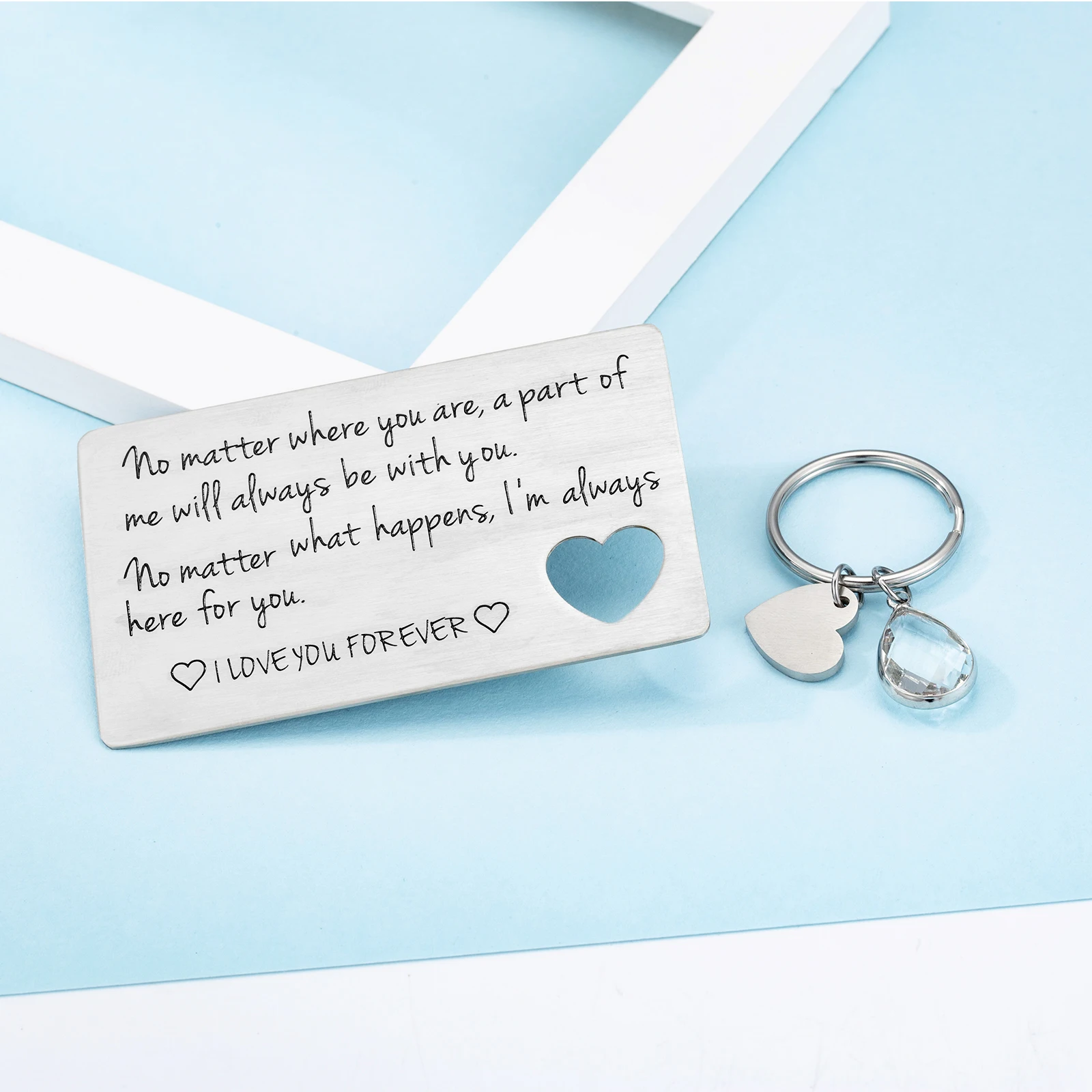 Couple Lover Gift Stainless Steel Heart Keychain for Her Wallet Insert for Him Valentines Day Long Distance Relationship Gift
Couple Lover Gift Stainless Steel Heart Keychain for Her Wallet Insert for Him Valentines Day Long Distance Relationship Gift