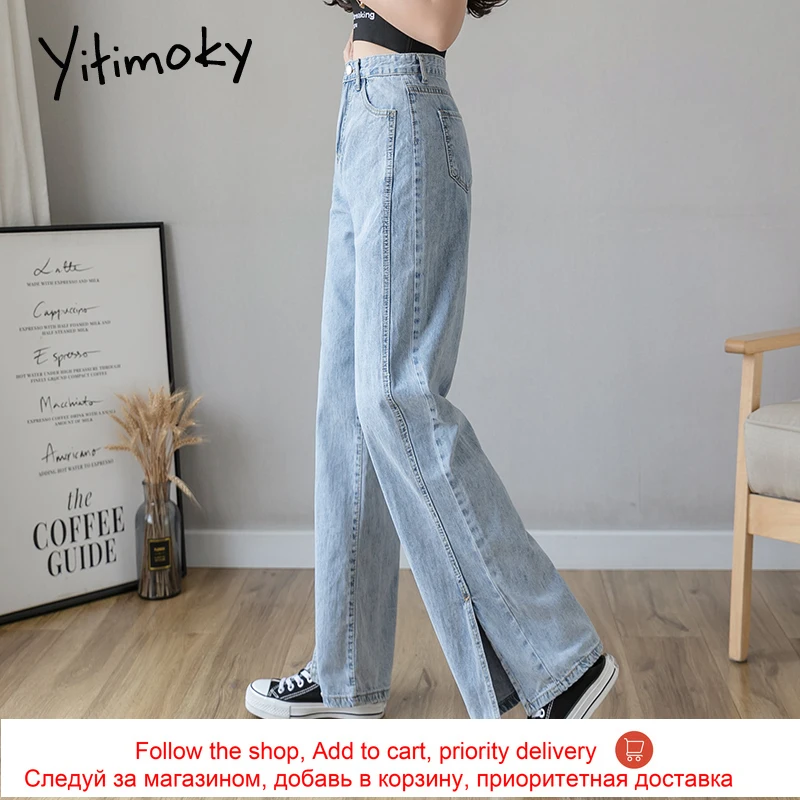 Yitimoky New Wide Leg High Waist Jeans Woman Blue Split Boyfriend Jeans For Women Ladies Casual Fashion Bottom Streetwear 2020
Yitimoky New Wide Leg High Waist Jeans Woman Blue Split Boyfriend Jeans For Women Ladies Casual Fashion Bottom Streetwear 2020