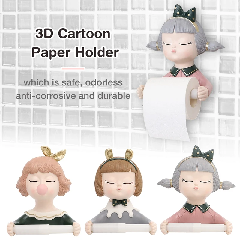 Resin Cute Girl Toilet Paper Holder Wall Mounted Roll Paper Towel Holder Tissue Tube Self Adhesive For Bathrooms
Resin Cute Girl Toilet Paper Holder Wall Mounted Roll Paper Towel Holder Tissue Tube Self Adhesive For Bathrooms
