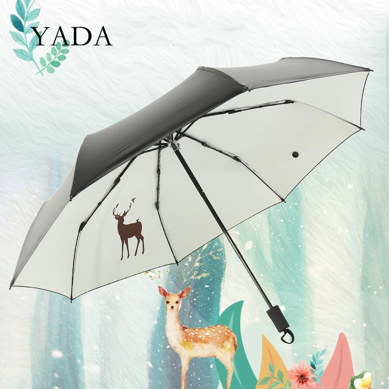 YADA INS 2022 New Luxury Icon Deer Elk Pattern Black Umbrella Folding Umbrellas For Women Man UV Lovely Rain Umbrella YD200193 
YADA INS 2022 New Luxury Icon Deer Elk Pattern Black Umbrella Folding Umbrellas For Women Man UV Lovely Rain Umbrella YD200193
