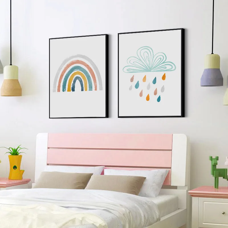 Simple Nordic Cartoon Watercolor Love Sun Cloud Rainbow Children's Room Home Decoration Picture Print Canvas Dining Room Porch
Simple Nordic Cartoon Watercolor Love Sun Cloud Rainbow Children's Room Home Decoration Picture Print Canvas Dining Room Porch